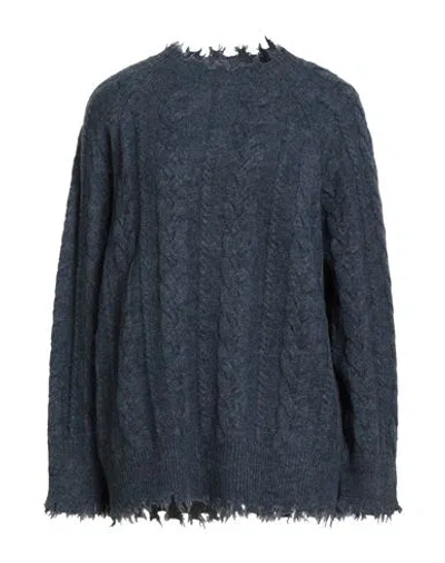 Ottod'ame Woman Sweater Slate Blue Size 10 Acrylic, Wool, Alpaca Wool, Viscose, Polyester