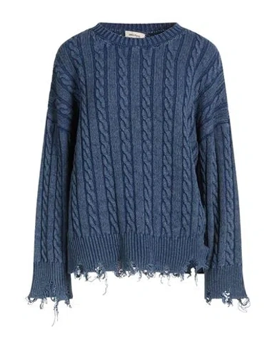 Ottod'ame Woman Sweater Slate Blue Size 12 Cotton, Acrylic, Wool