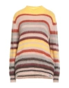 Ottod'ame Woman Sweater Yellow Size 12 Acrylic, Polyamide, Mohair Wool In Yellow