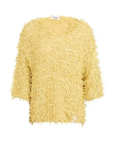 Ottod'ame Woman Sweater Yellow Size 12 Cotton, Polyamide, Polyester