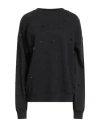 Ottod'ame Woman Sweatshirt Black Size 8 Cotton