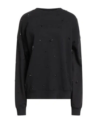 Ottod'ame Woman Sweatshirt Black Size 8 Cotton