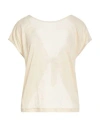 Ottod'ame Woman T-shirt Beige Size 6 Linen In Neutral