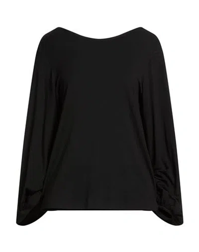 Ottod'ame Woman T-shirt Black Size 6 Viscose, Elastane In Brown