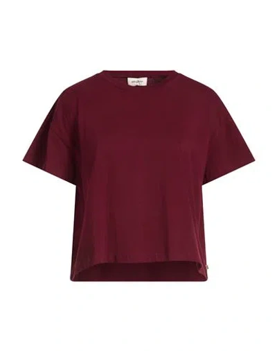 Ottod'ame Woman T-shirt Burgundy Size 12 Cotton In Red