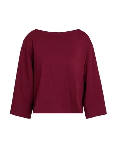 Ottod'ame Woman T-shirt Burgundy Size 8 Cotton In Red