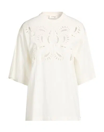 Ottod'ame Woman T-shirt Cream Size 8 Cotton, Polyester In White