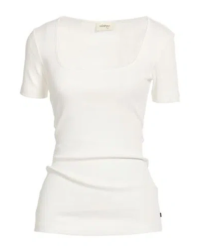 Ottod'ame Woman T-shirt White Size 10 Cotton, Modal, Elastane