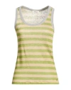Ottod'ame Woman Tank Top Green Size 10 Linen, Polyester, Polyamide In Green