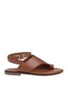 Ottod'ame Woman Thong Sandal Tan Size 8 Leather In Brown