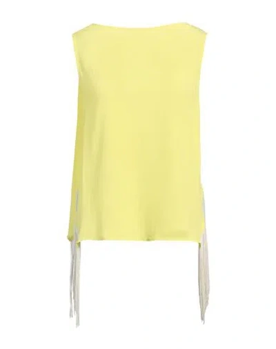Ottod'ame Woman Top Lime Green Size 12 Acetate, Silk