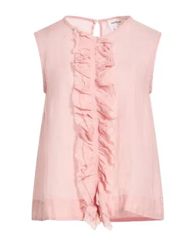 Ottod'ame Woman Top Antique Rose Size 12 Ramie In Pink