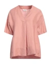 Ottod'ame Woman Top Antique Rose Size 6 Linen In Pink