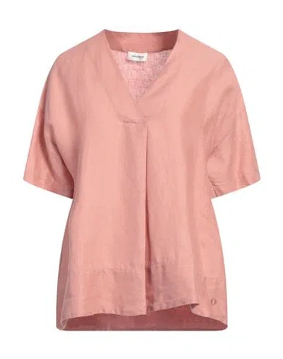 Ottod'ame Woman Top Antique Rose Size 6 Linen In Pink
