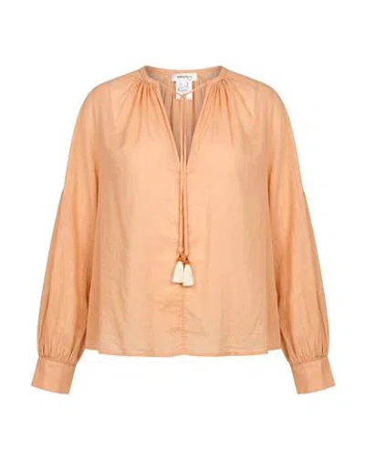 Ottod'ame Woman Top Apricot Size 2 Cotton, Silk In Orange