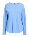 Ottod'ame Woman Top Azure Size 10 Cotton In Blue