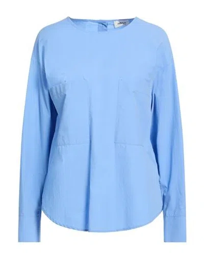 Ottod'ame Woman Top Azure Size 10 Cotton In Blue