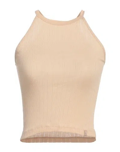 Ottod'ame Woman Top Beige Size 10 Cotton