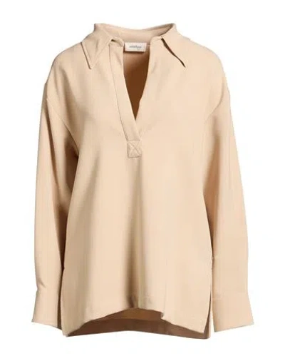 Ottod'ame Woman Top Beige Size 10 Polyester, Viscose, Elastane In Nude
