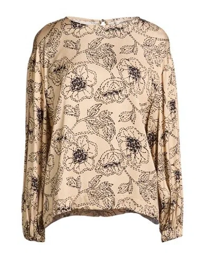 Ottod'ame Woman Top Beige Size 10 Viscose In Multi