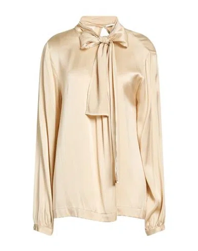 Ottod'ame Woman Top Beige Size 10 Viscose In Neutral