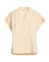 Ottod'ame Woman Top Beige Size 10 Cotton