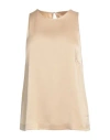 Ottod'ame Woman Top Beige Size 10 Viscose In Beige