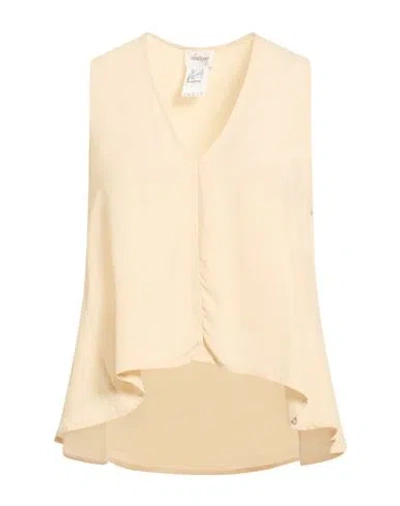 Ottod'ame Woman Top Beige Size 4 Acetate, Silk In Neutral