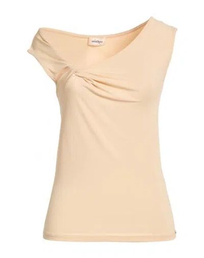 Ottod'ame Woman Top Beige Size 6 Acetate, Polyamide, Elastane In Neutral
