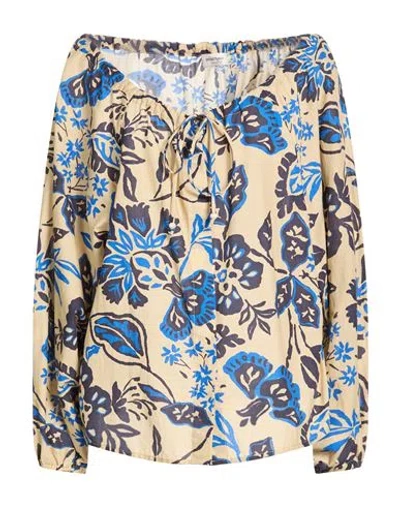 Ottod'ame Woman Top Beige Size 6 Cotton In Multi