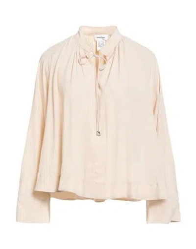 Ottod'ame Woman Top Beige Size 8 Acetate, Silk