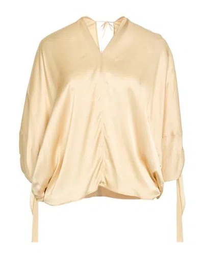 Ottod'ame Woman Top Beige Size 8 Viscose In Sand