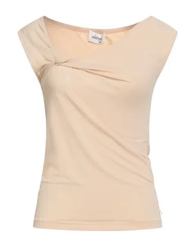 Ottod'ame Woman Top Beige Size L Acetate, Polyamide, Elastane