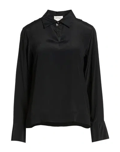 Ottod'ame Woman Top Black Size 10 Acetate, Silk