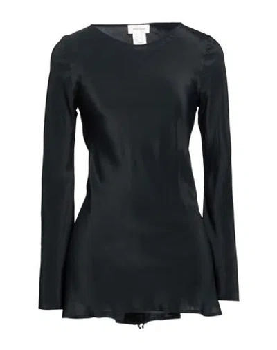 Ottod'ame Woman Top Black Size 10 Acetate, Silk