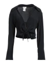 Ottod'ame Woman Top Black Size 10 Acetate, Silk In Black