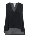 Ottod'ame Woman Top Black Size 12 Acetate, Silk