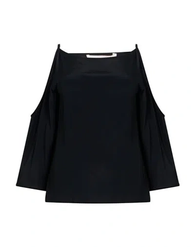 Ottod'ame Woman Top Black Size 2 Acetate, Silk