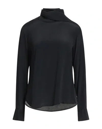 Ottod'ame Woman Top Black Size 4 Acetate, Silk