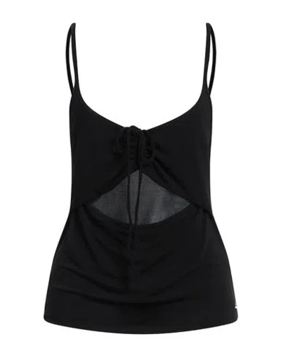 Ottod'ame Woman Top Black Size 6 Acetate, Polyamide, Elastane