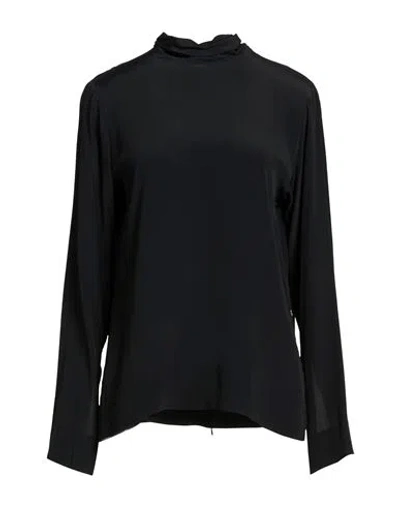 Ottod'ame Woman Top Black Size 8 Acetate, Silk