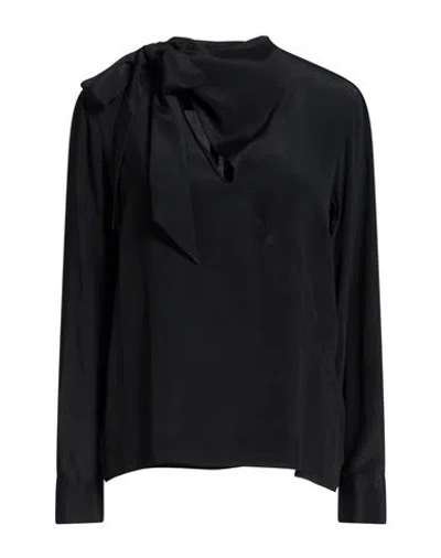 Ottod'ame Woman Top Black Size 8 Acetate, Silk