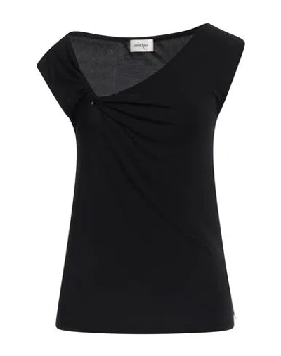 Ottod'ame Woman Top Black Size M Acetate, Polyamide, Elastane