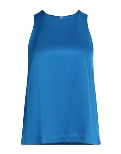 Ottod'ame Woman Top Bright Blue Size 12 Viscose