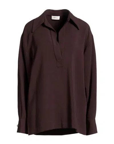 Ottod'ame Woman Top Brown Size 12 Polyester, Viscose, Elastane
