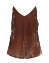 Ottod'ame Trésor Woman Top Brown Size 12 Rayon, Polyamide