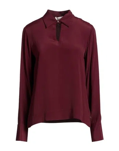 Ottod'ame Woman Top Burgundy Size 12 Acetate, Silk In Red