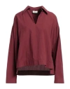Ottod'ame Woman Top Burgundy Size 12 Cotton In Red