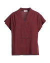 Ottod'ame Woman Top Burgundy Size 12 Cotton In Red