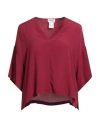 Ottod'ame Woman Top Burgundy Size 6 Acetate, Silk In Red